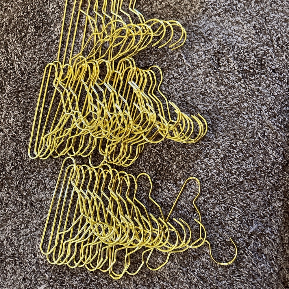 Set of Yellow Wire Hangers